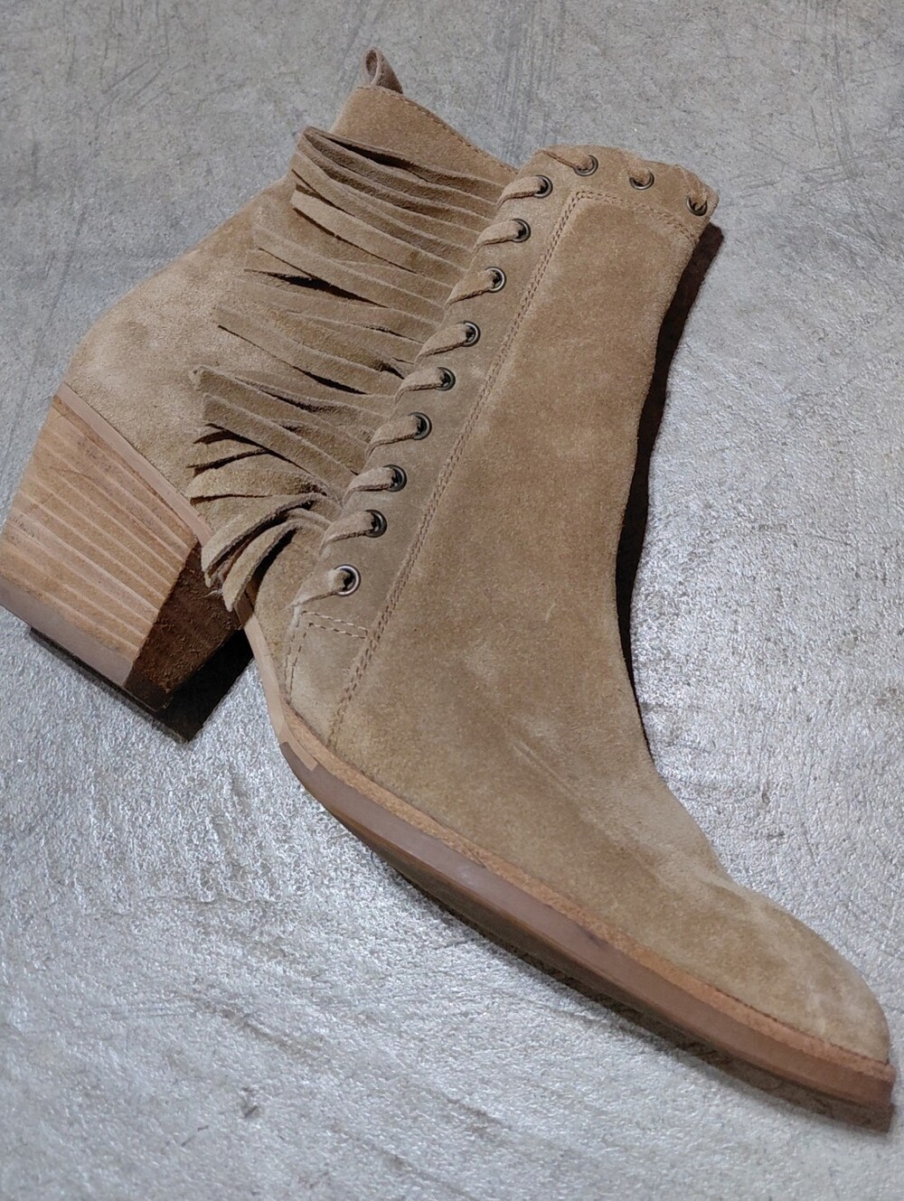 PAUL GREEN Women's Tan Suede Ankle Boot with Side Tassel  Size 5 - Picture 3 of 7